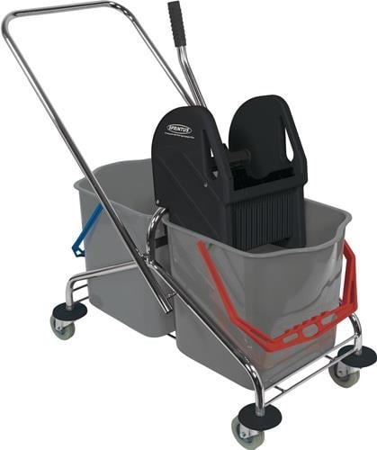 Sprintus Reinigungswagen Eimer 2 x 27 l, Presse - 301114