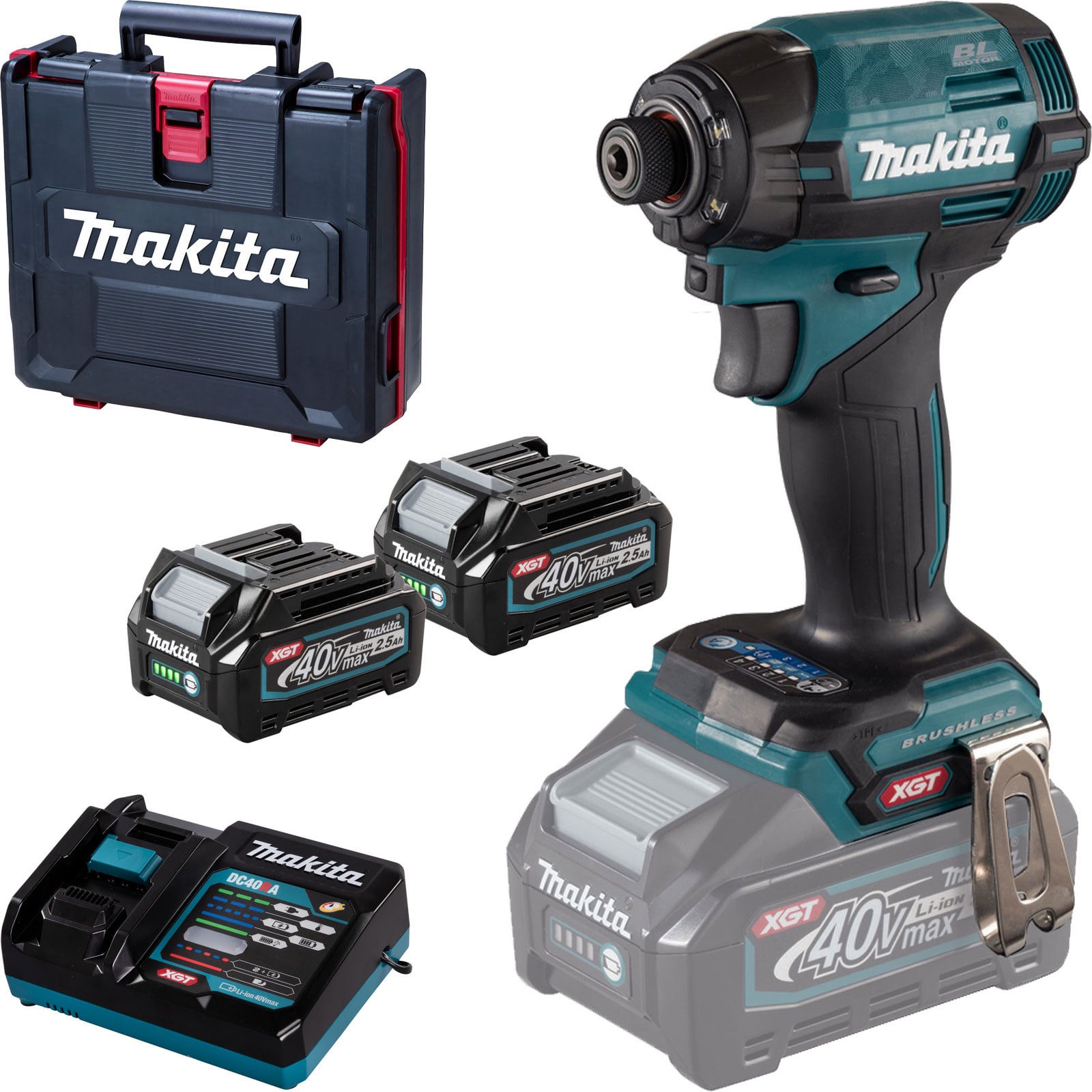 Makita TD002GD202 Akku-Schlagschrauber 40 V max. / 2x 2,5 Ah Akku + Ladegerät im Transportkoffer
