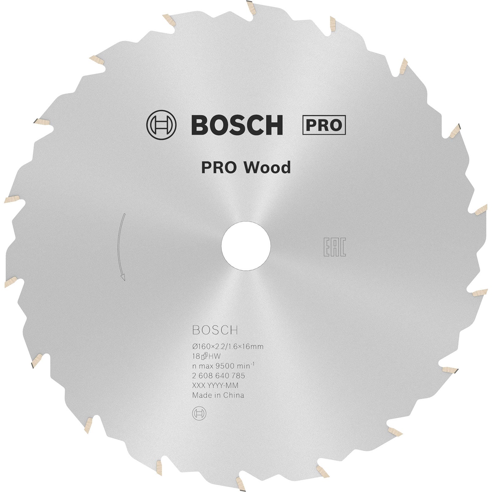 Bosch PRO Wood Kreissägeblatt 160 x 2,2 x 16 mm - 2608640785