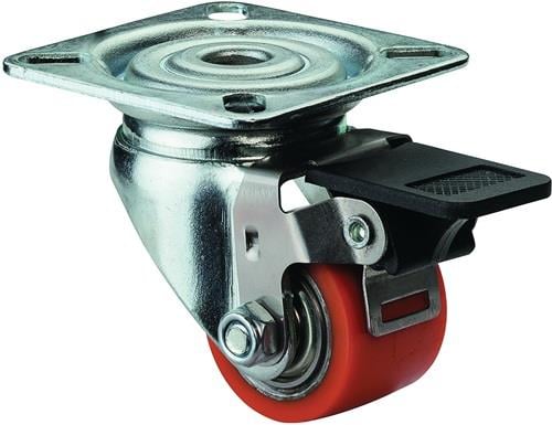 BS Rollen Lenkrolle mit Feststeller und Anschraubplatte Polyurethan Rad-Ø 35 mm 100 kg - A620.C10.035