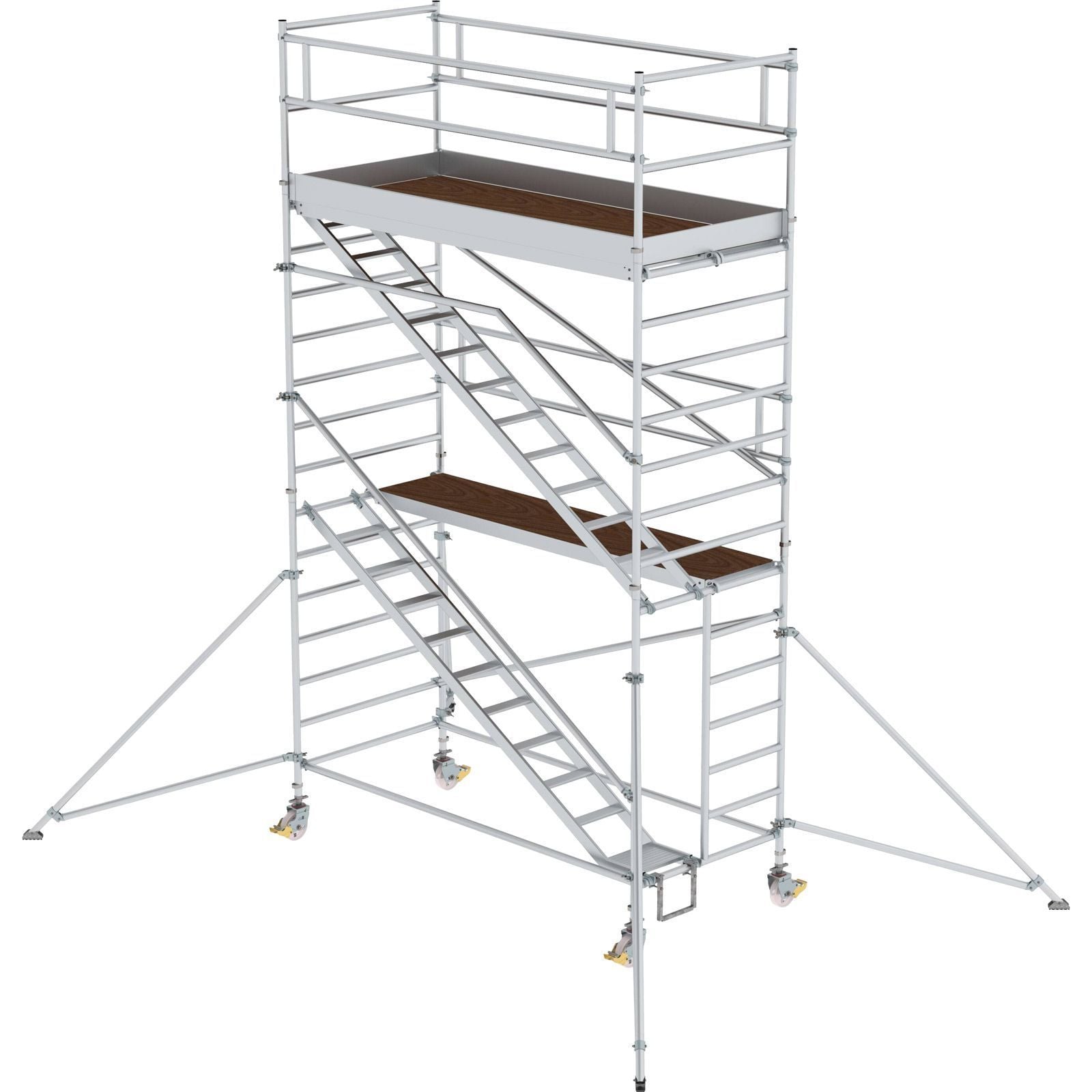 Günzburger Steigtechnik Rollgerüst 1,35 x 3 m mit Schrägaufstiegen & Ausleger Plattformhöhe 4,35 m - 167220