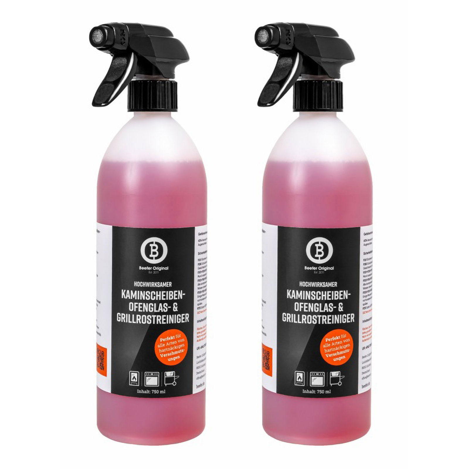 BEEFER 2x Kaminscheiben-, Ofenglas- und Grillrostreiniger 750 ml - 10100004-2
