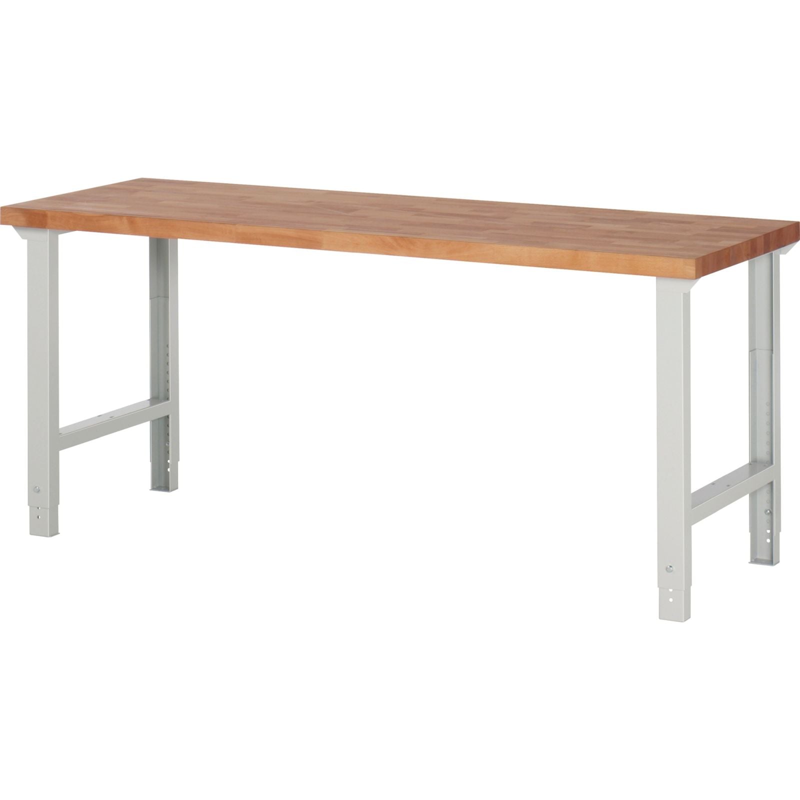 Werkbank Ser.BK 650 B2000xT700xH790-1140mm Buche massiv lichtgrau TECWERK