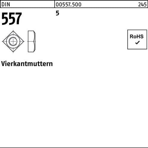 Vierkantmutter DIN 557 M5 5 100 Stück