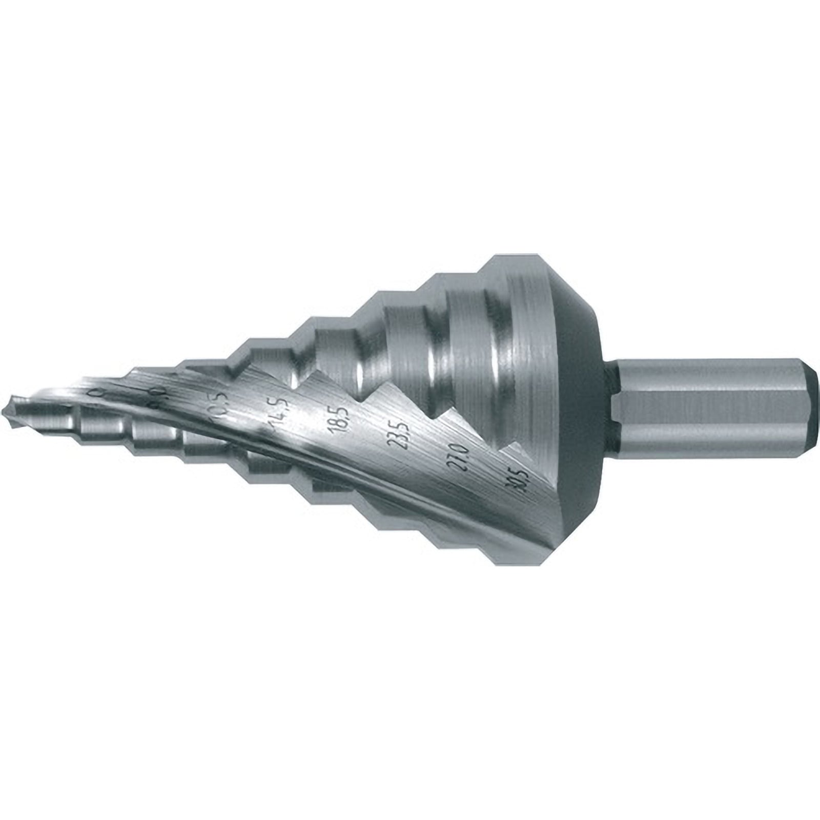 RUKO Stufenbohrer HSS spiralgenutet mit Kreuzanschliff für metrische Kabelverschraubungen Ø 5,3 - 30,5 mm - 101093