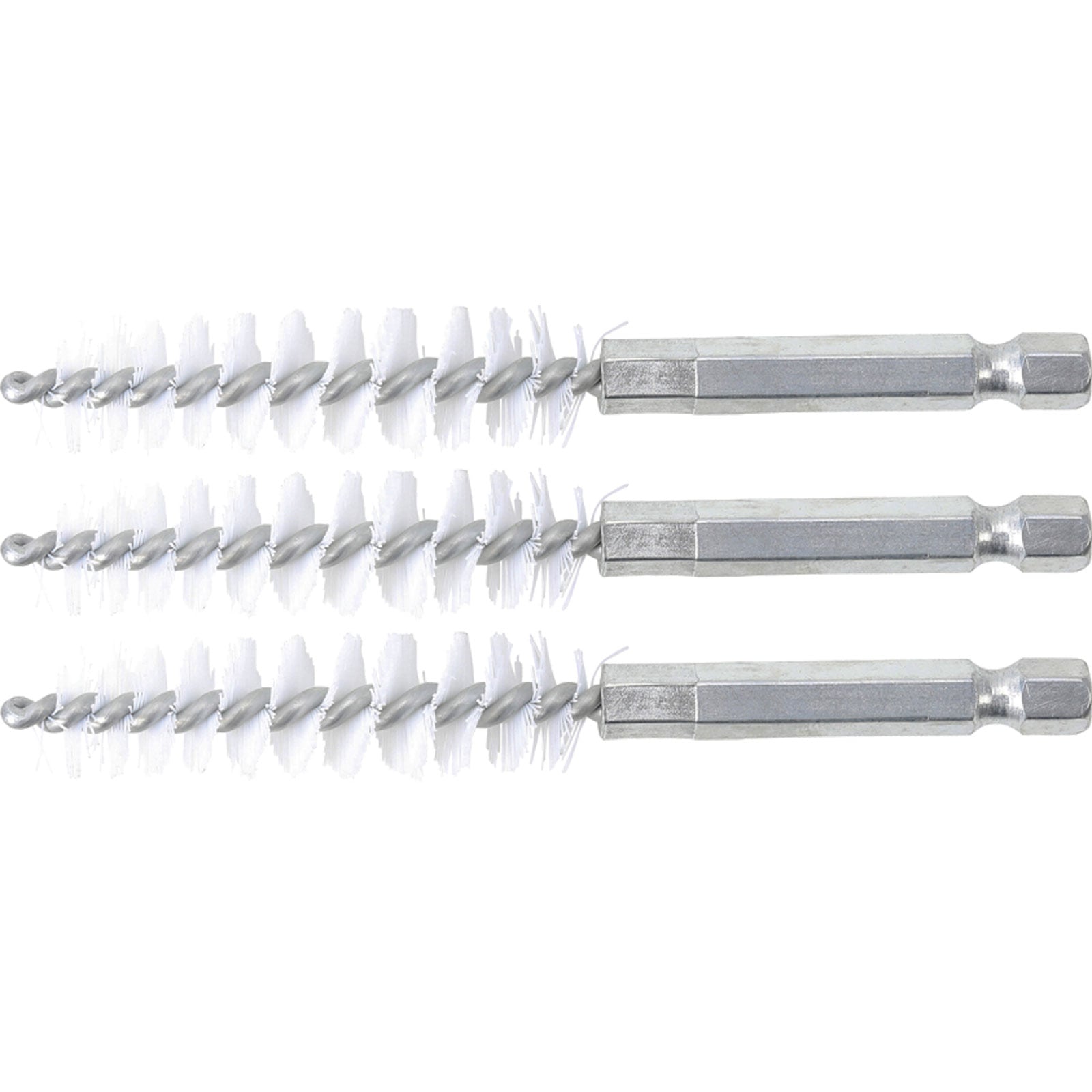 BGS Nylonbürste 13 mm Antrieb Außensechskant 6,3 mm (1/4") 3tlg. - 3078-13-N