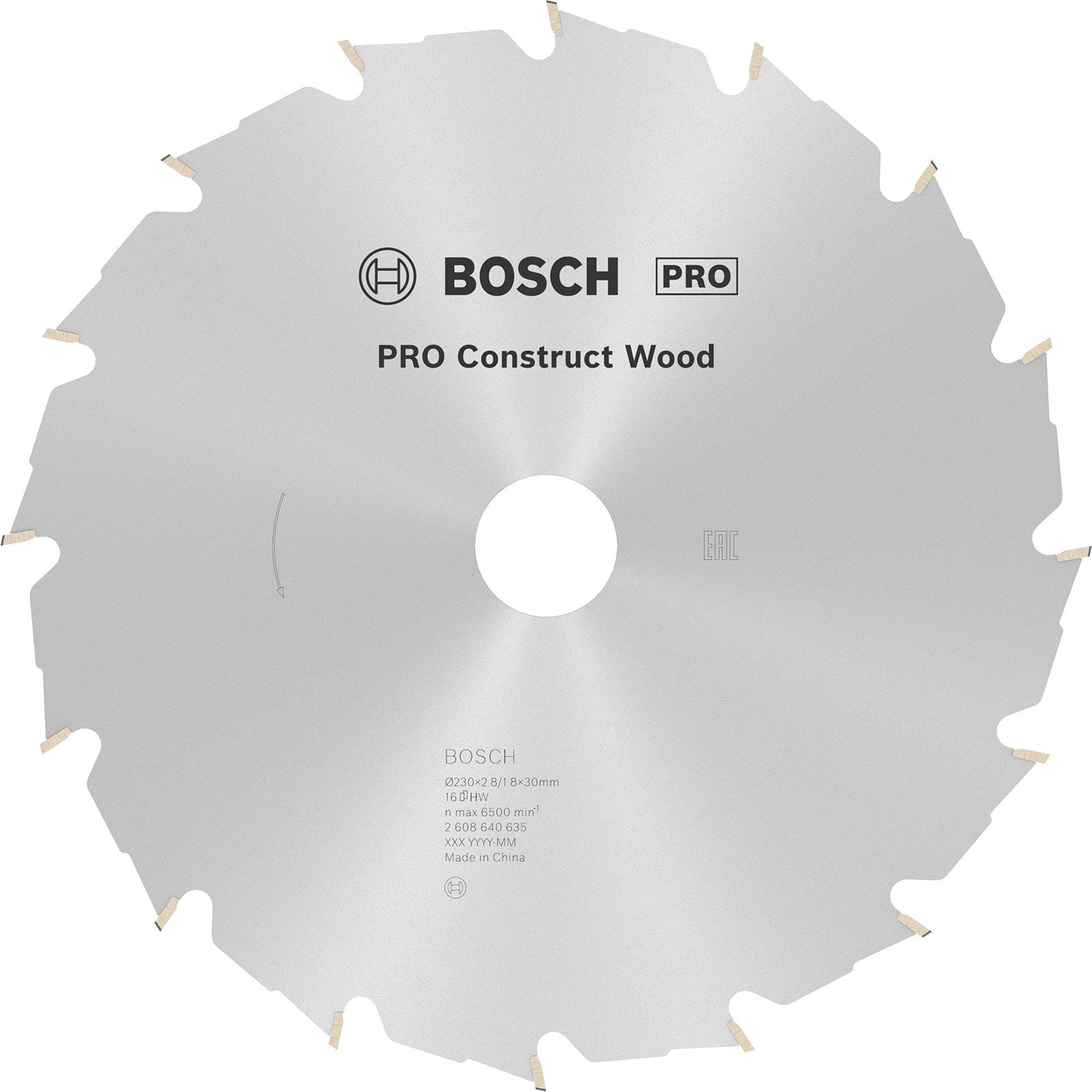 Bosch PRO Construct Wood Kreissägeblatt 230 x 2,8 x 30 mm - 2608640635