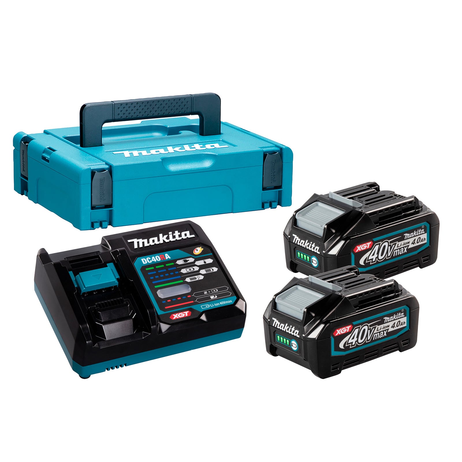 Makita Power Source Kit Li 40V inkl. Schnellladegerät DC40RA und 2x Akkus BL4040 4,0 Ah im MAKPAC Gr. 1 - 191J97-1