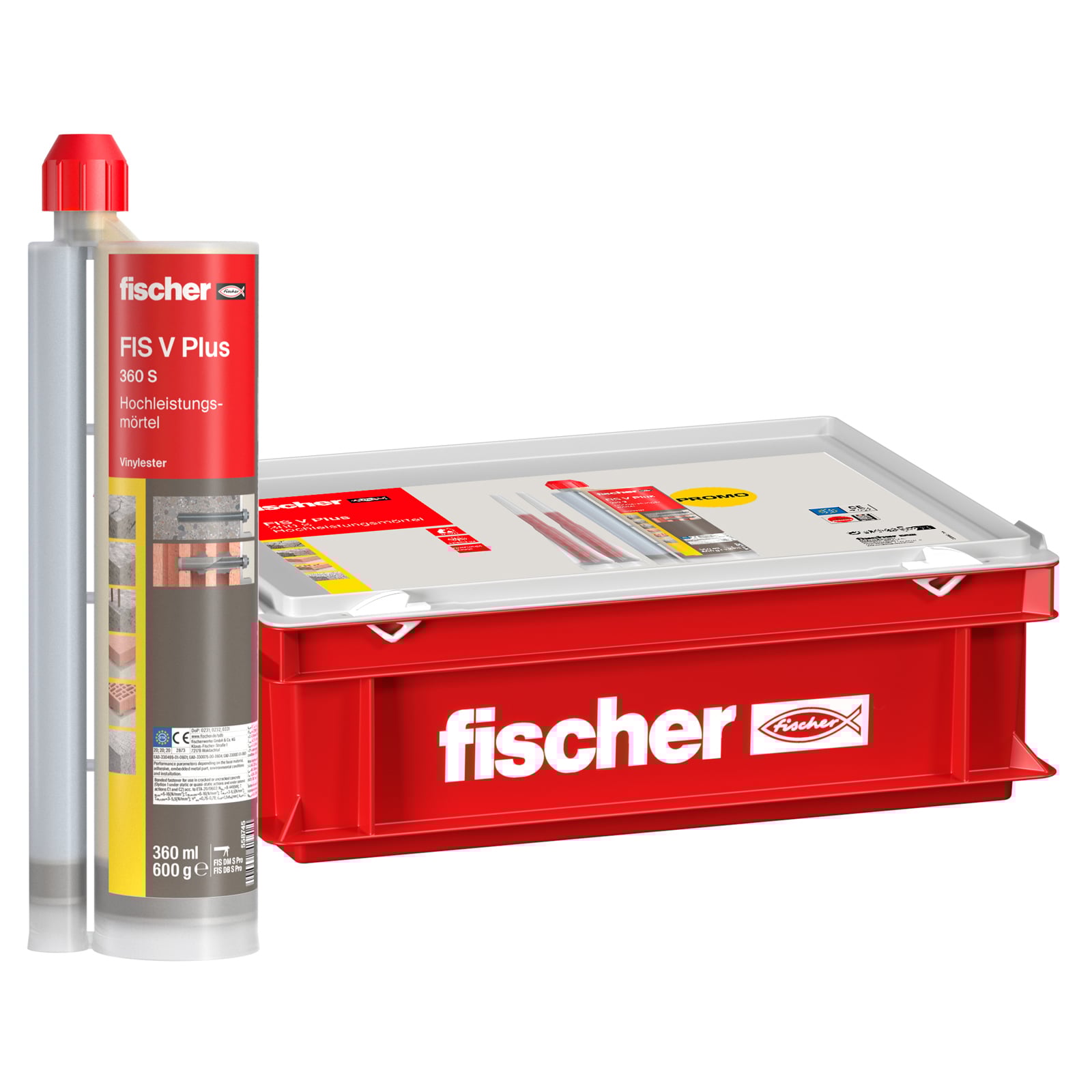Fischer 10x Hochleistungsmörtel FIS V Plus 360 S in Handwerkerkoffer klein - 558770