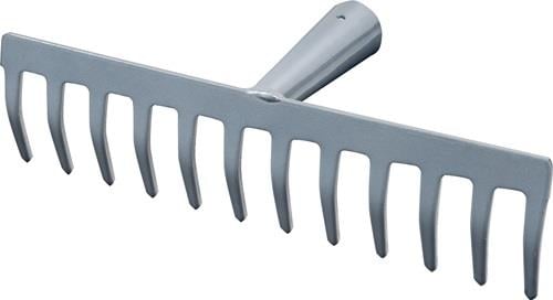 Straßenrechen Arbeitsbreite 295 mm Zinkenlänge 55 mm 12 Zinken mit konischer Dülle ohne Stiel - R104-12T