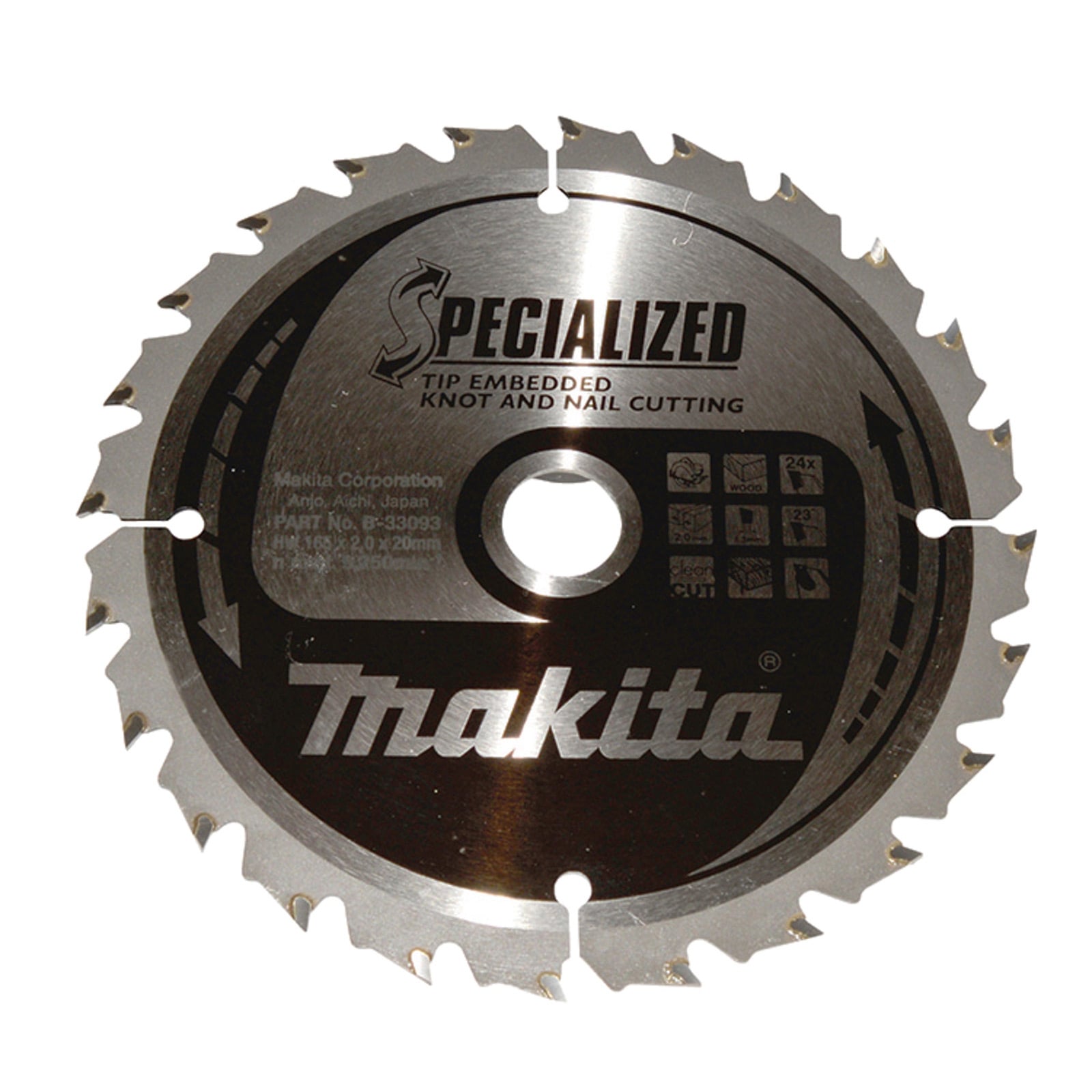 Makita SPECIALIZED Sägeblatt 165x20x24Z - B-33093