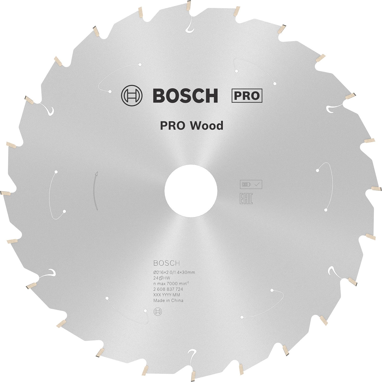 Bosch PRO Wood cordless Blatt für Kreissägen 216 x 1,7 x 30 mm - 2608837724
