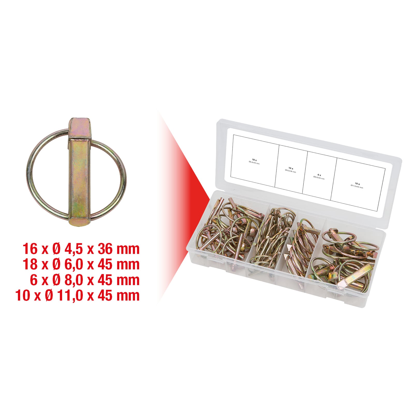 KS TOOLS Sortiment Klappsplinte 50tlg. - 970.0550