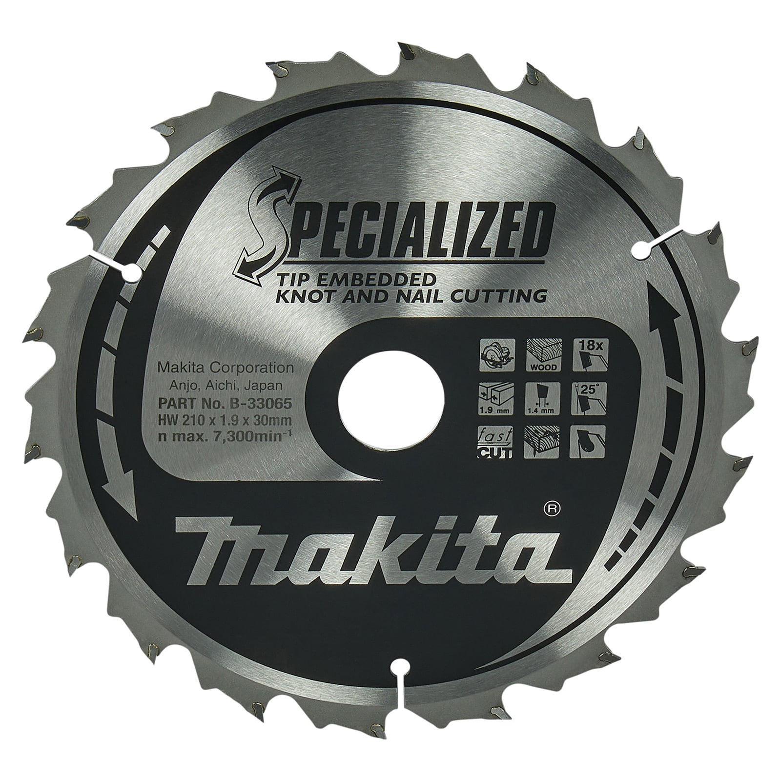 Makita SPECIALIZED Sägeblatt 210x30x18Z - B-33065