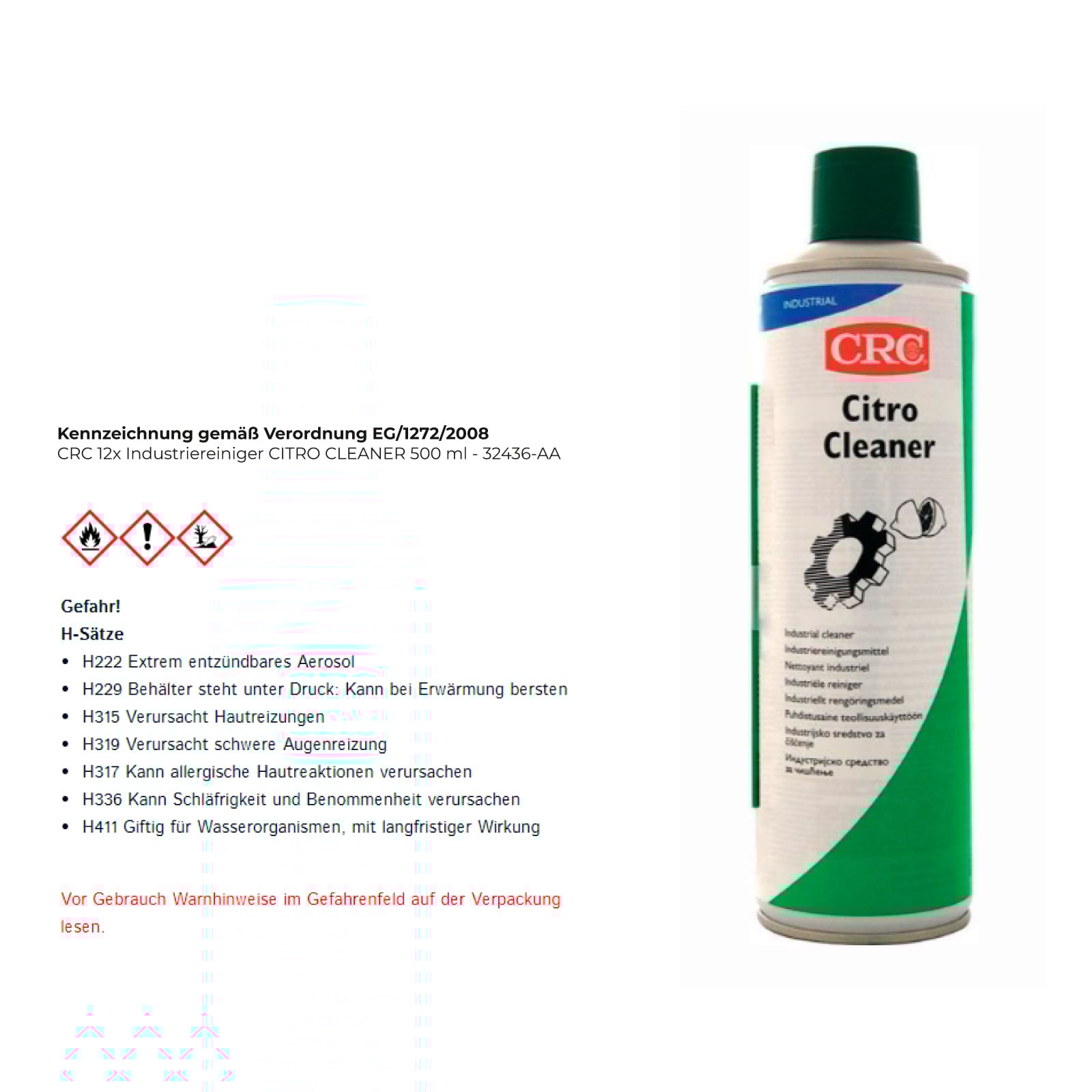 CRC Industriereiniger CITRO CLEANER 500 ml - 32436-AA