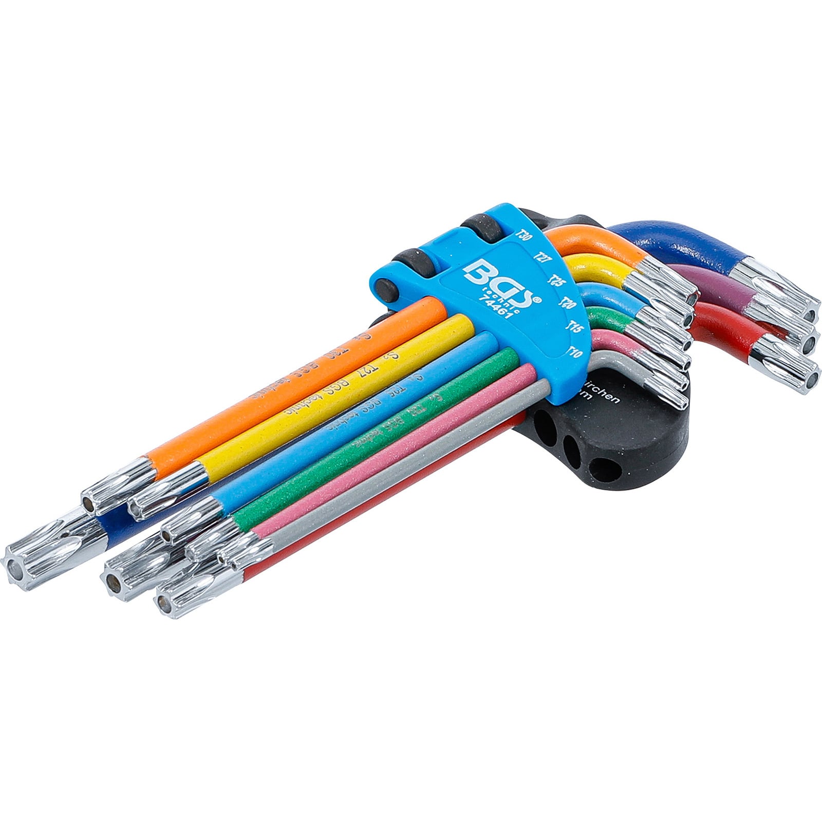 BGS Winkelschlüssel-Satz Multicolour T-Profil (für Torx) mit Bohrung T10 - T50 9tlg. - 74461
