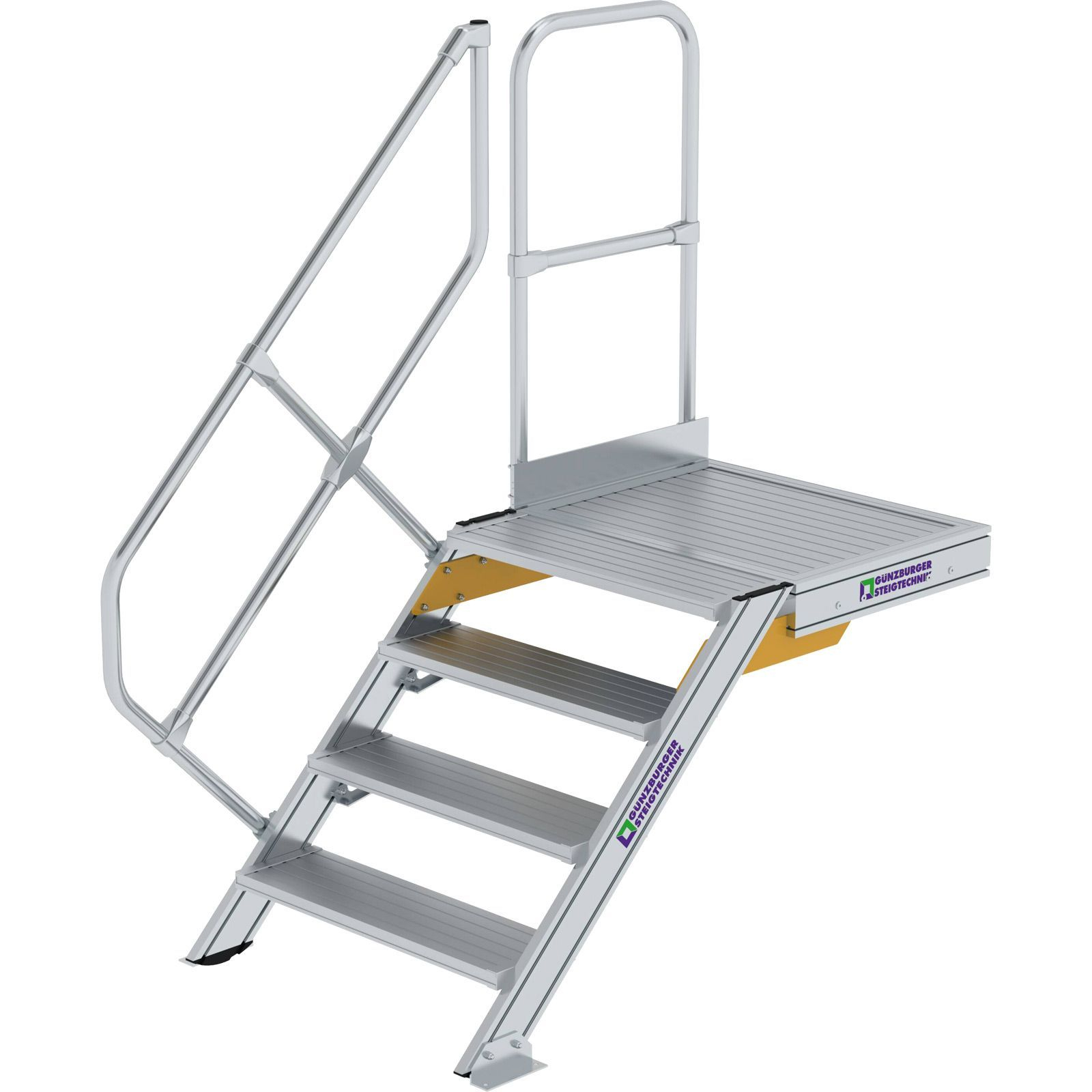 Günzburger Steigtechnik Treppe mit Plattform 45° Stufenbreite 800 mm