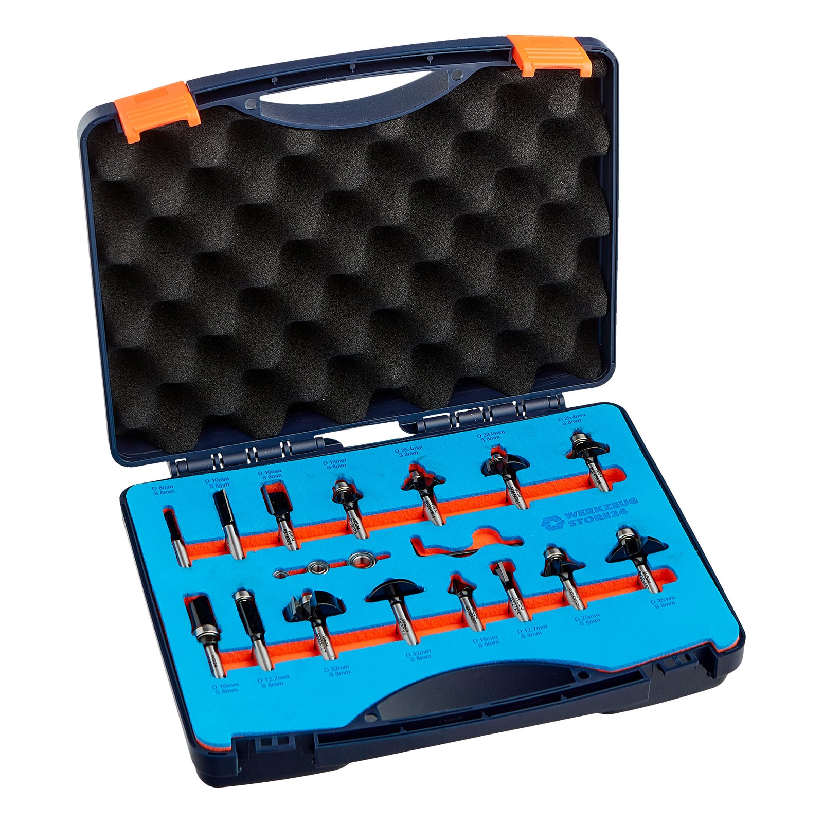 WS24 Fräser-Set 8 mm Schaft 15tlg. - WS24-100063 (B-WARE)