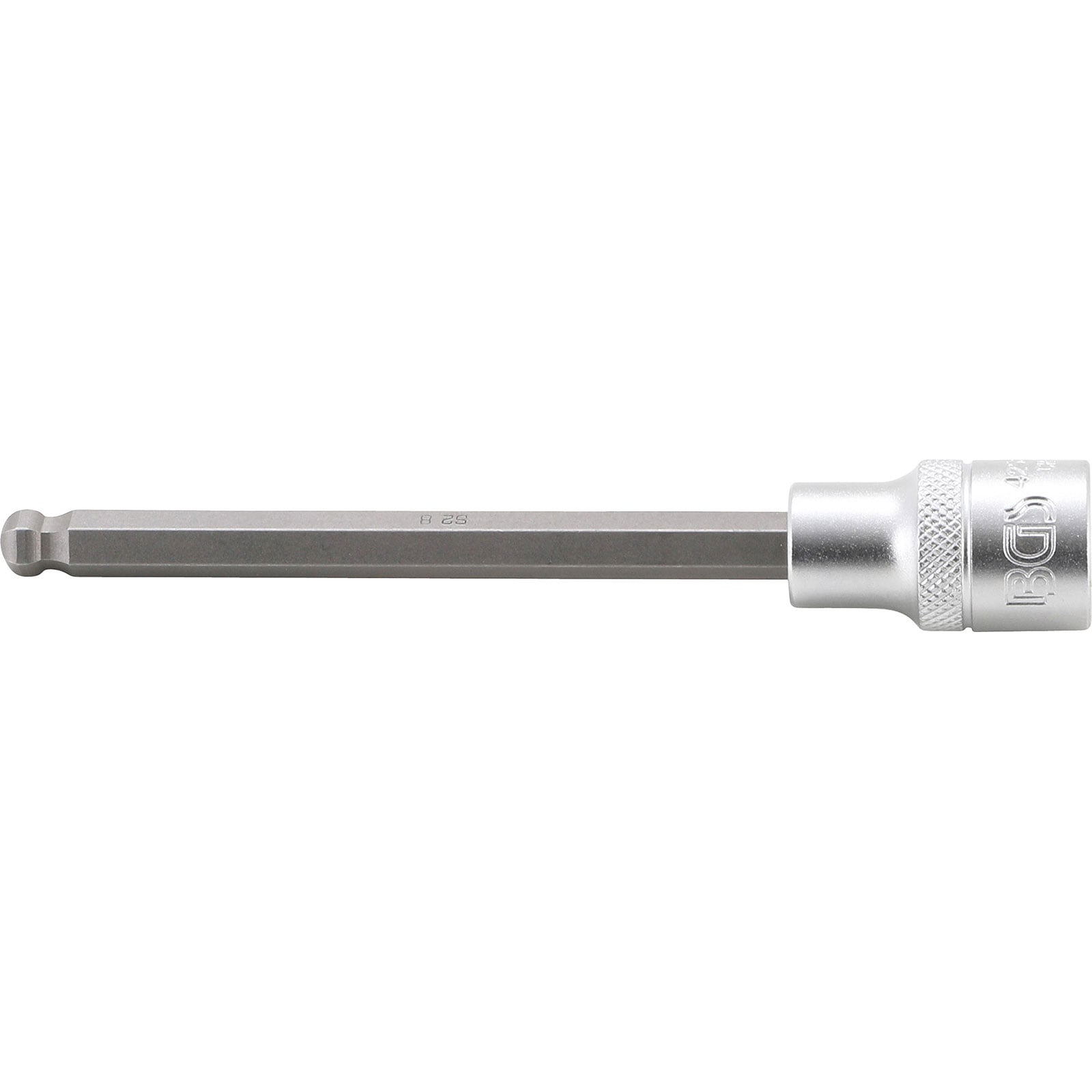BGS Bit-Einsatz Länge 140 mm Antrieb Innenvierkant 12,5 mm (1/2") Innensechskant mit Kugelkopf 8 mm - 4258-8
