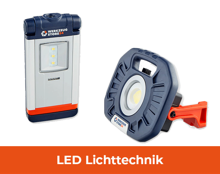 LED-Lichttechnik von Werkzeugstore24: Handlampe und Baustrahler