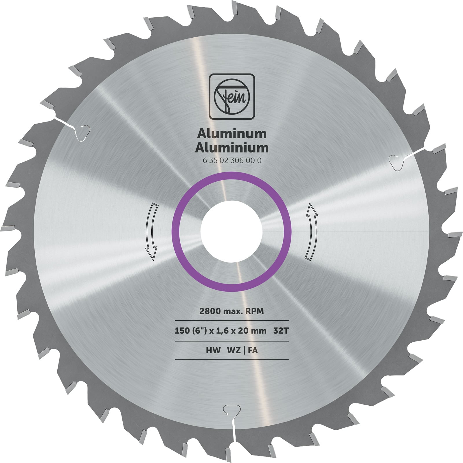 Fein Handkreissägeblatt für Aluminium und weitere Nichteisenmetalle - 63502306000