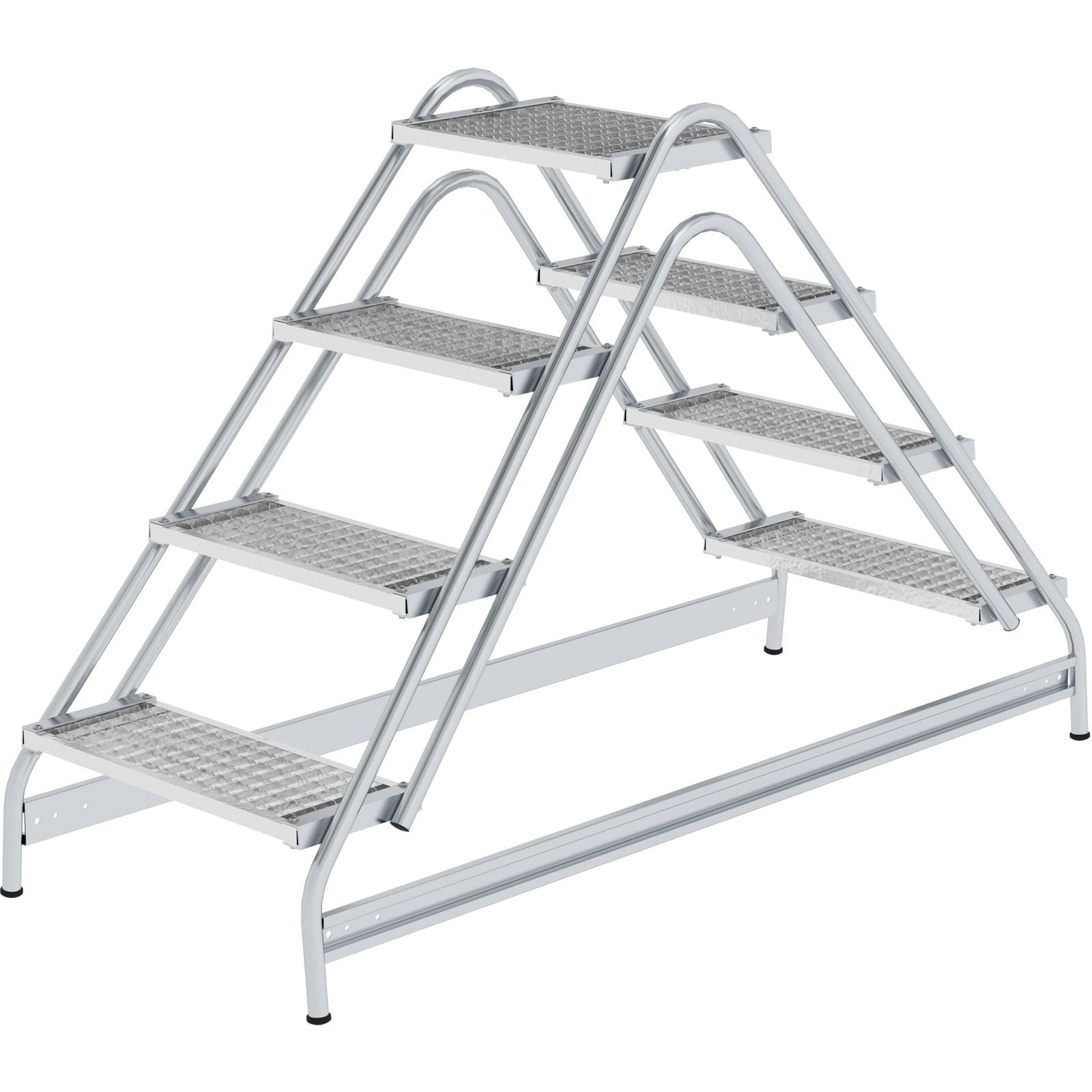 Günzburger Steigtechnik Arbeitspodest beidseitig begehbar Stahl-Gitterrost 2 x 4 Stufen - 050064
