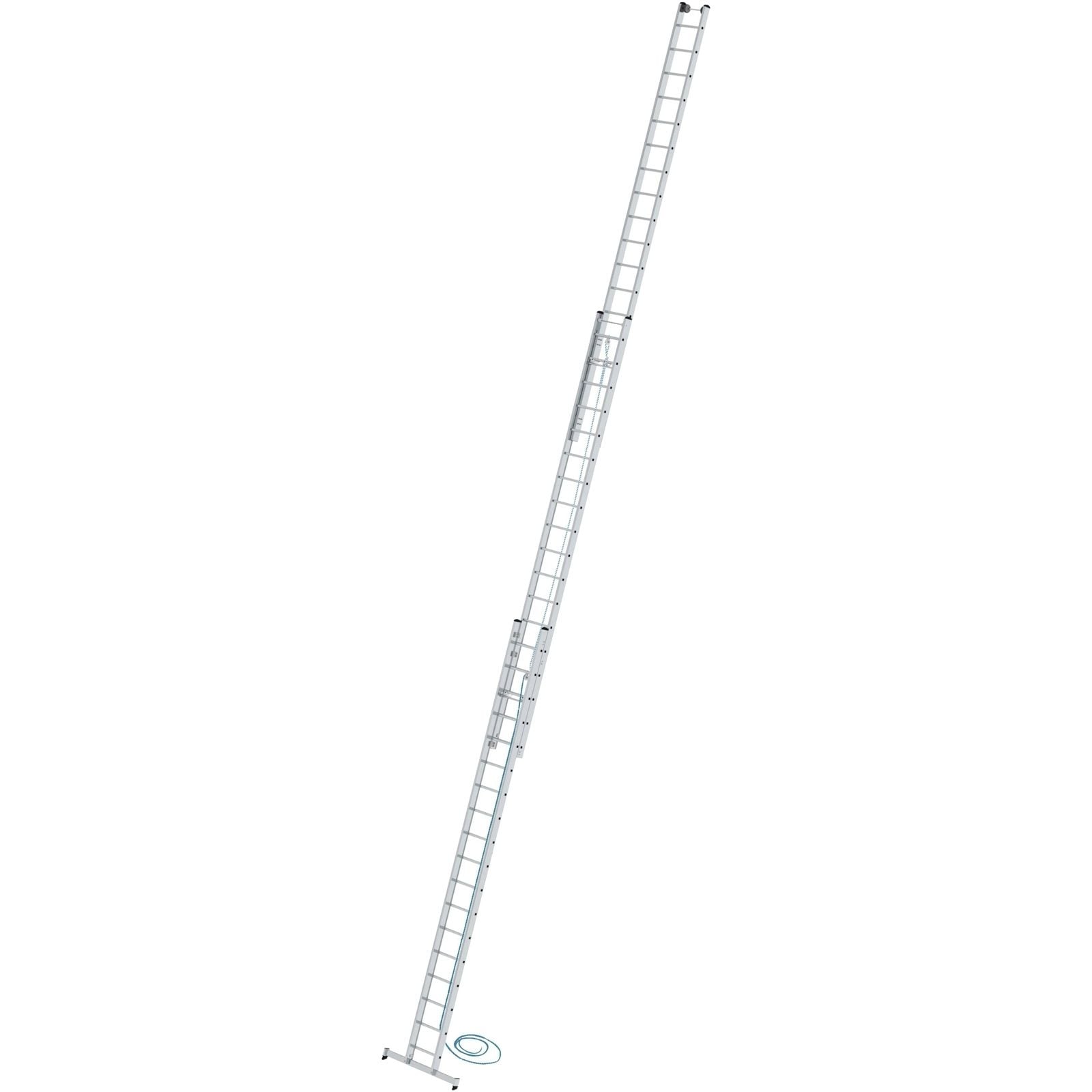 Günzburger Steigtechnik Sprossen-Seilzugleiter 3tlg. mit nivello-Traverse 3 x 18 Sprossen - 022418
