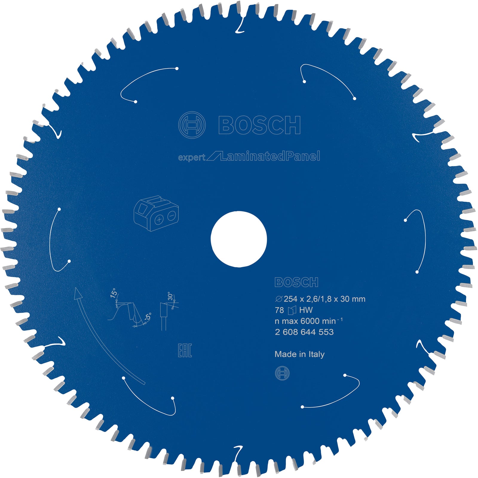 Bosch Kreissägeblatt Expert for Laminated Panel für Akku-Tischkreissägen 254 x 2,6 x 30 mm 78 - 2608644553