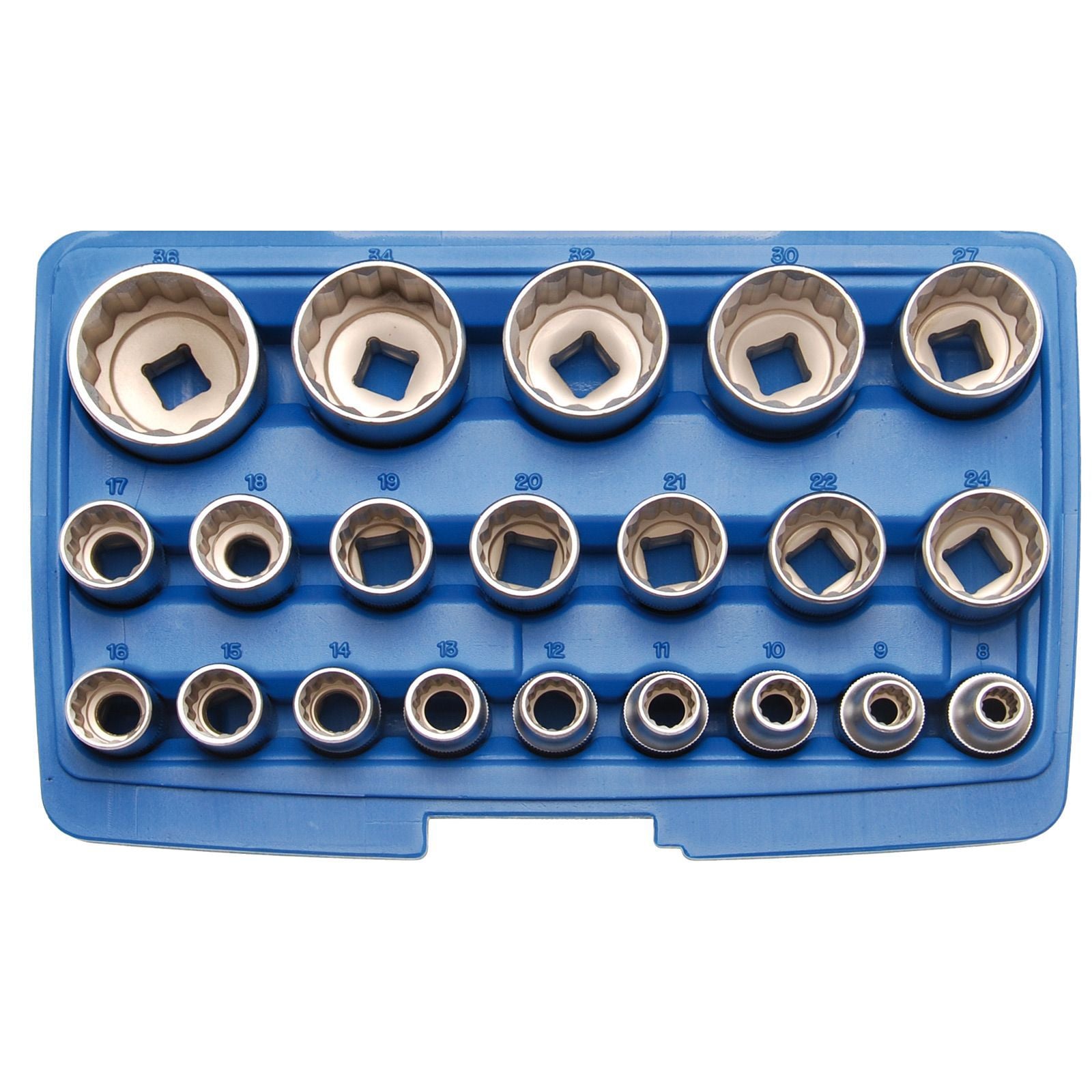 BGS 21tlg. Steckschlüsseleinsatz-Set 1/2" 8 - 36 mm - 2267