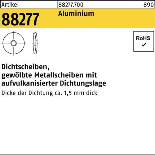 Dichtscheibe R 88277 Dichtungslage 16x 6,8x 1 Aluminium 1000 Stück