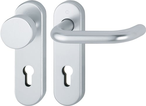 HOPPE FS-Garnitur Paris FS-58/353KH/138 Alu.F1 D/K TS 45-65mm PZ rd DIN L/R - 10726112