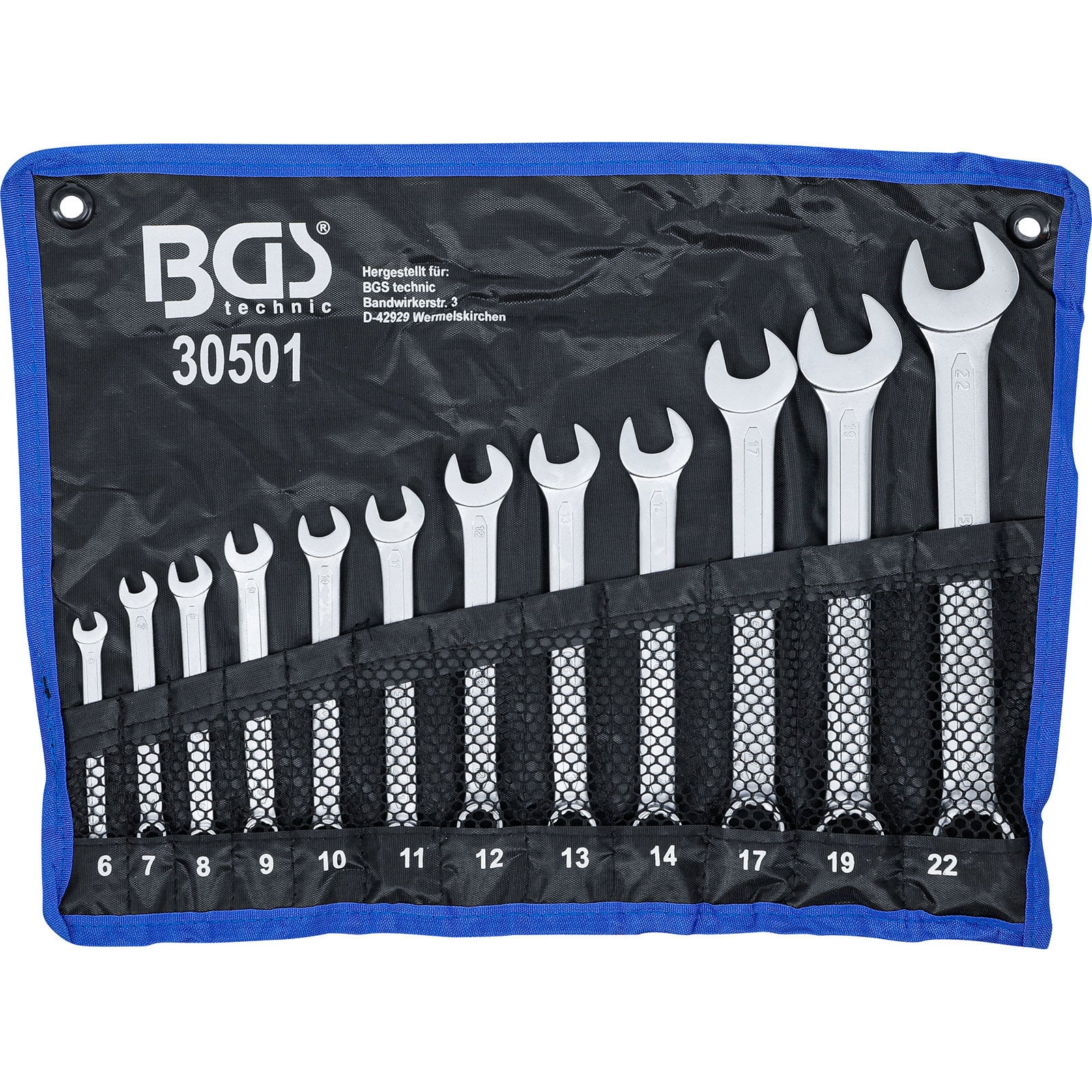 BGS Maul-Ringschlüssel-Satz SW 6 - 22 mm 12tlg. - 30501