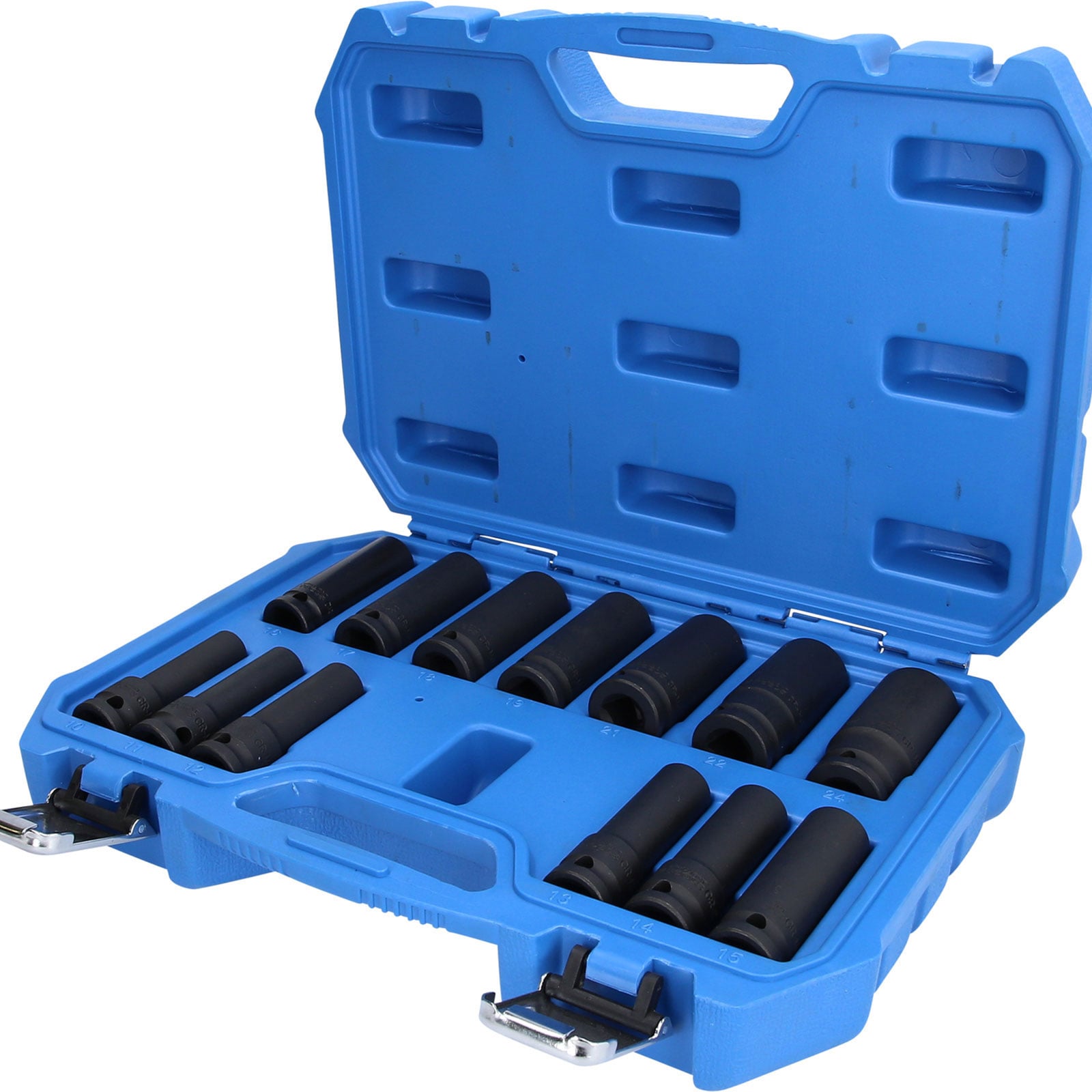 BRILLIANT TOOLS 1/2" Kraft-Stecknuss-Satz Sechskant 13tlg. lang 10 - 24 mm  - BT022625