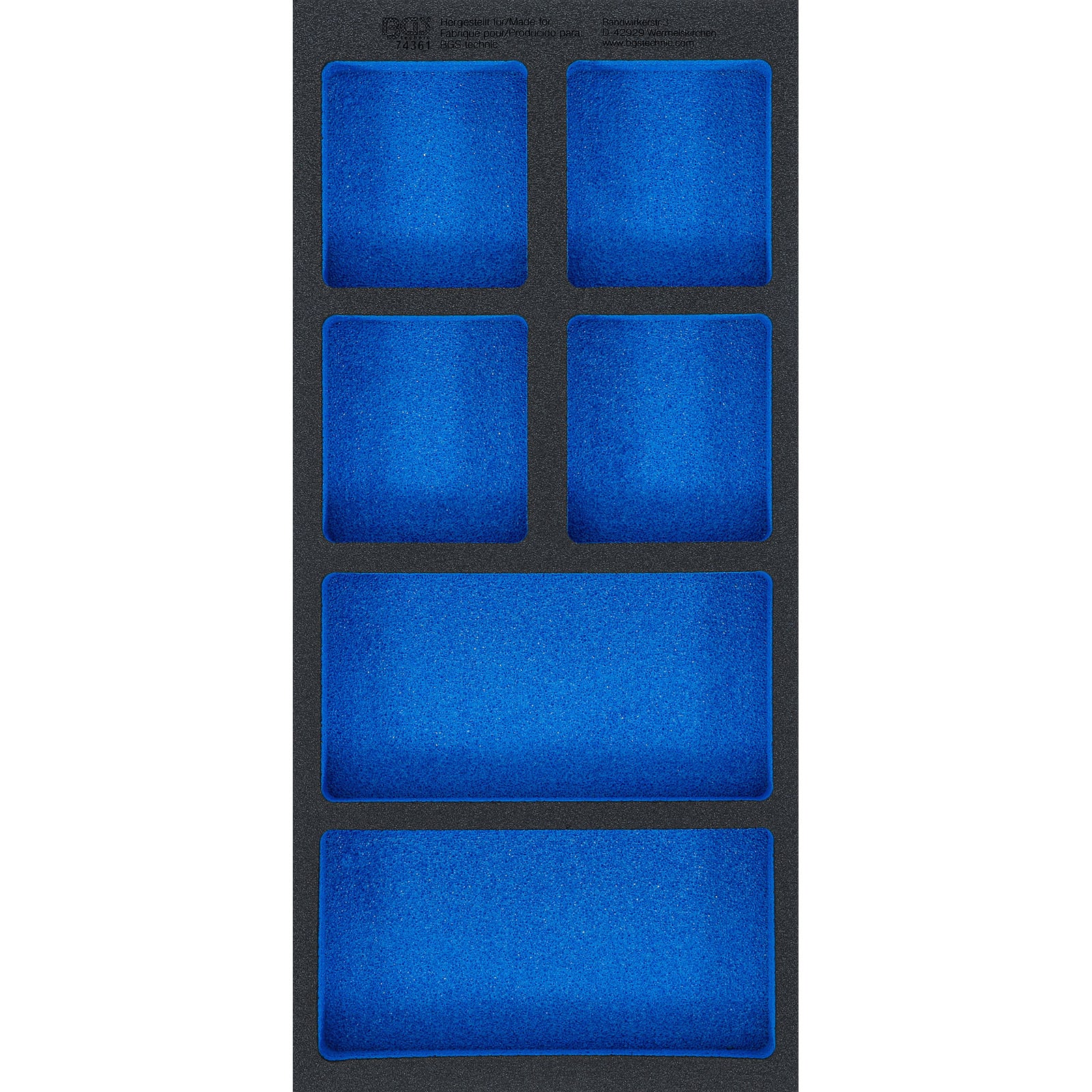 BGS Werkstattwageneinlage 1/3 leer: 6 Ablagefächer 408 x 189 x 32 mm - 74361