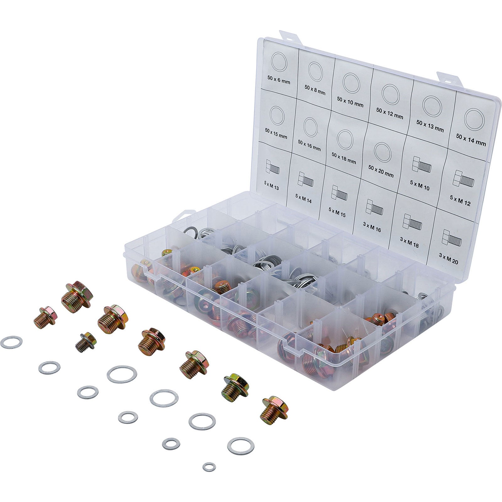 BGS Ölwannenschrauben- und Alu-Dichtring-Sortiment 534tlg. - 8119