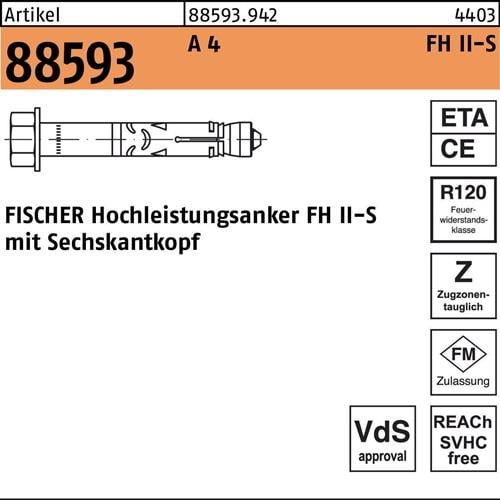 Hochleistungsanker R 88593 FH II 12/10 S A 4 50 Stück FISCHER