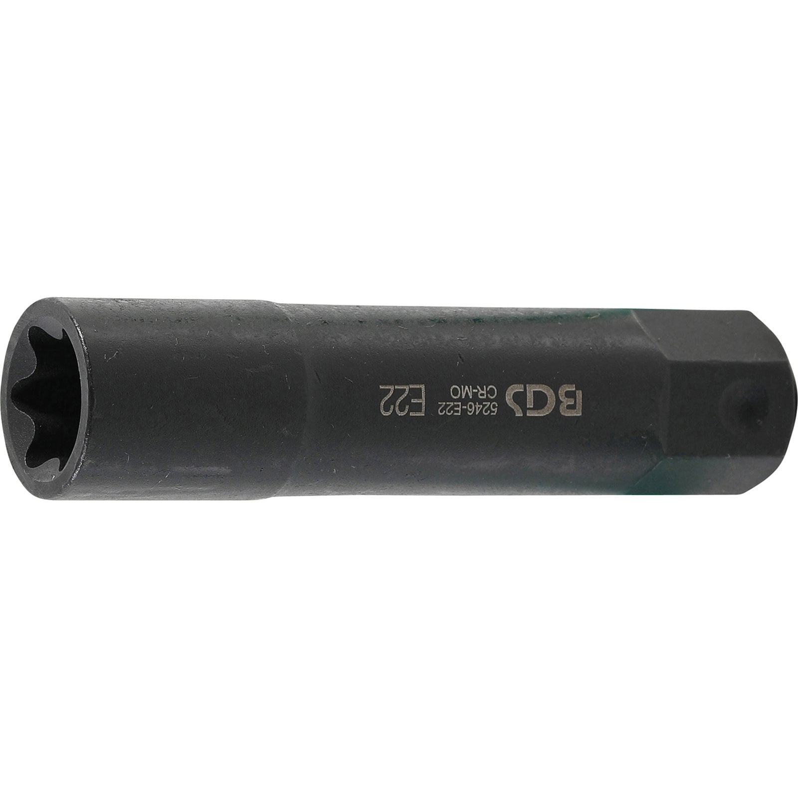BGS Steckschlüssel-Einsatz E-Profil extra lang Antrieb Außensechskant 22 mm SW E22 - 5246-E22