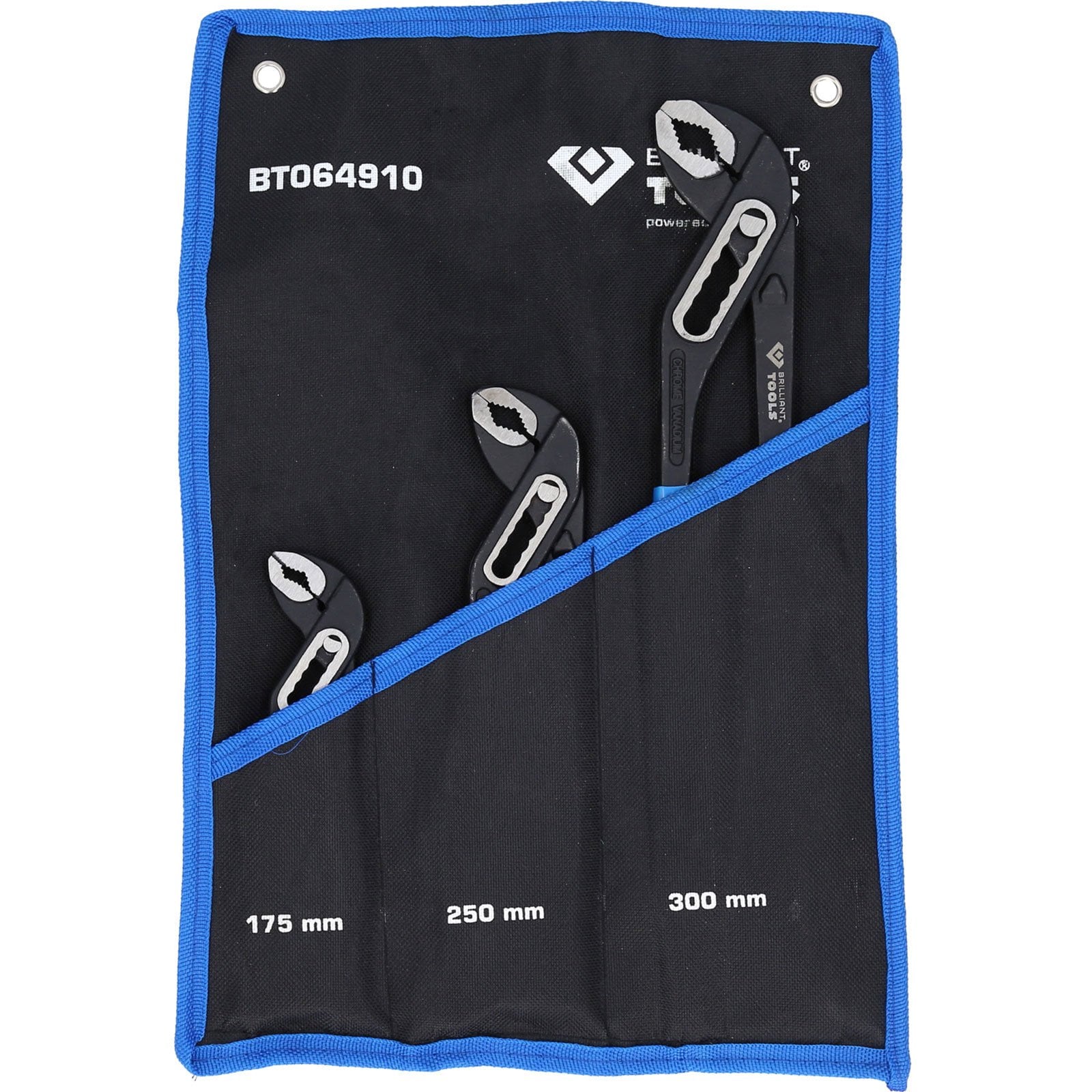 BRILLIANT TOOLS Wasserpumpenzangen-Satz 3tlg. 7"10" 12" - BT064910