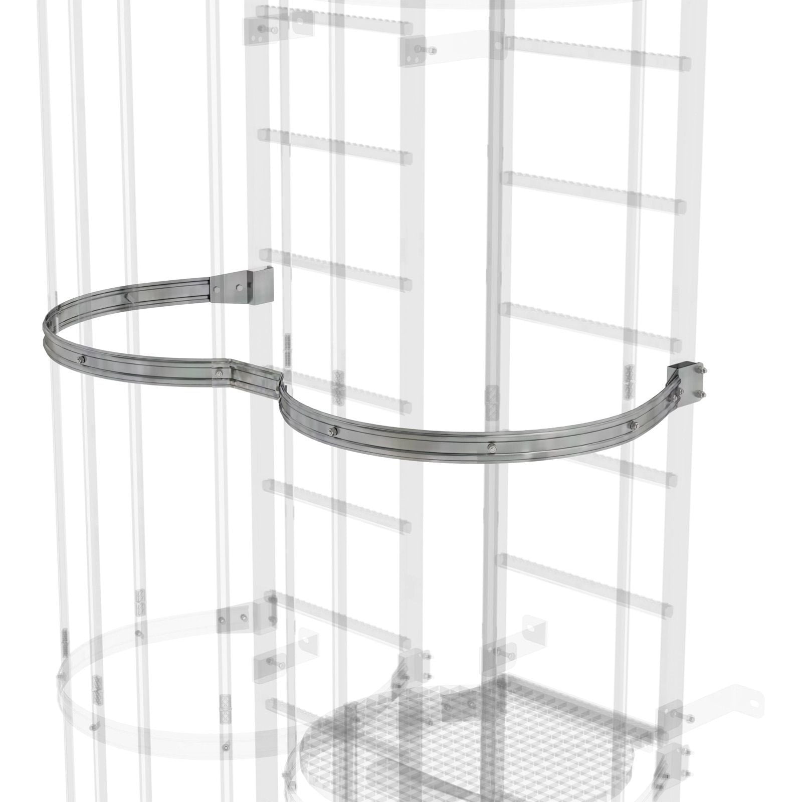 Günzburger Steigtechnik Rückenschutzbügel versetzte Ausführung Stahl verzinkt - 063963