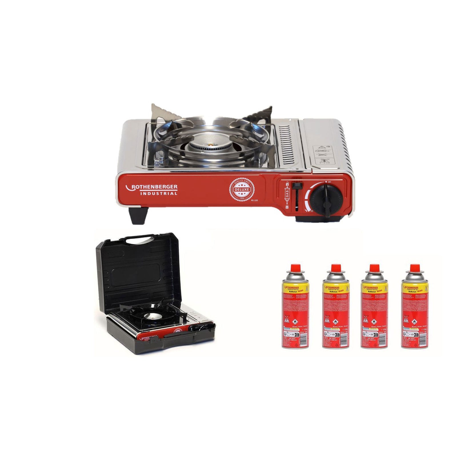 ROTHENBERGER Industrial Campingkocher 2,2 kW Deluxe RS 220 inkl. 4x RoButan 220 gr. - 1500004233