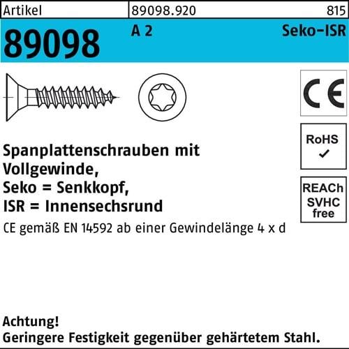 Spanplattenschraube R 89098 SEKO ISR VG 3,5x 30-T10 A 2 1000 Stück