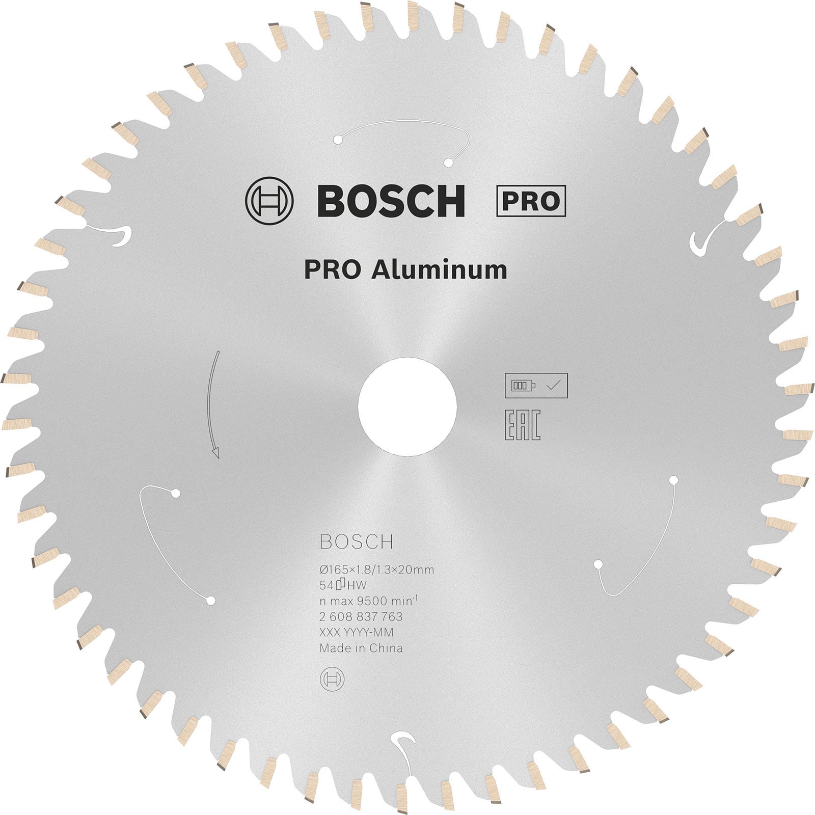 Bosch PRO Aluminium cordless Blatt für Kreissägen 165 x 1,8 x 20 mm - 2608837763