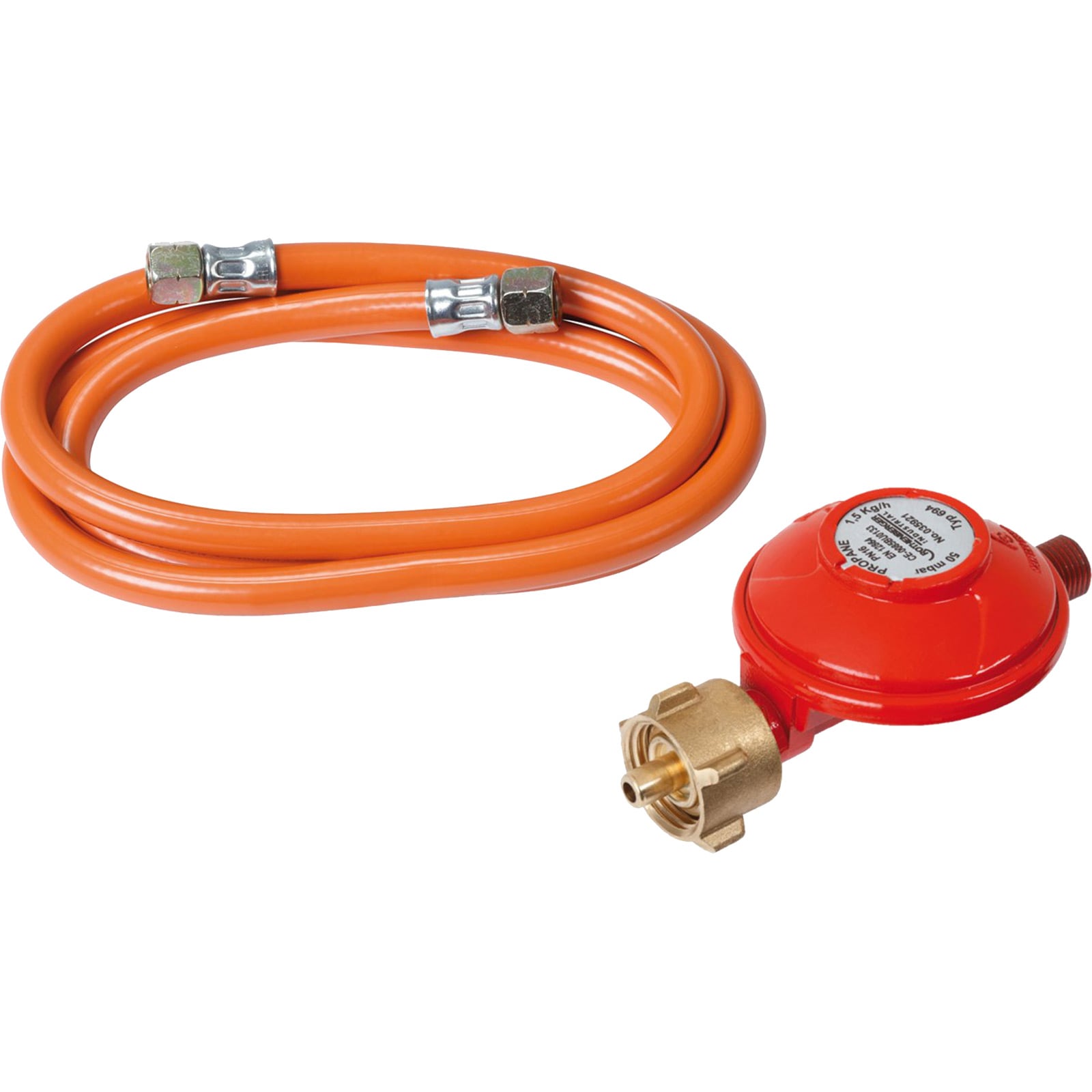 ROTHENBERGER Industrial Set 1,5 m Gasschlauch & Druckregler Propan 50 mbar 2X G ¼ Zertifiziert EN 16436-1 - 1500005307