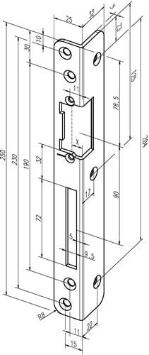 ASSA ABLOY Sicherh.-Winkelschließbl.069 S.3mm VA ma DIN R - -6940