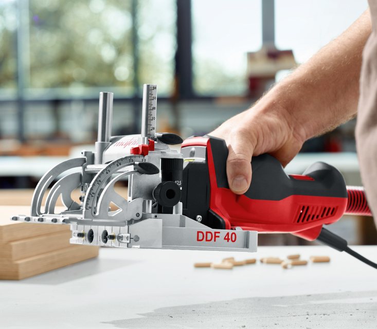 Mafell Duo-Dübelfräse DDF 40 für präzises Fräsen in Holzwerkstücken