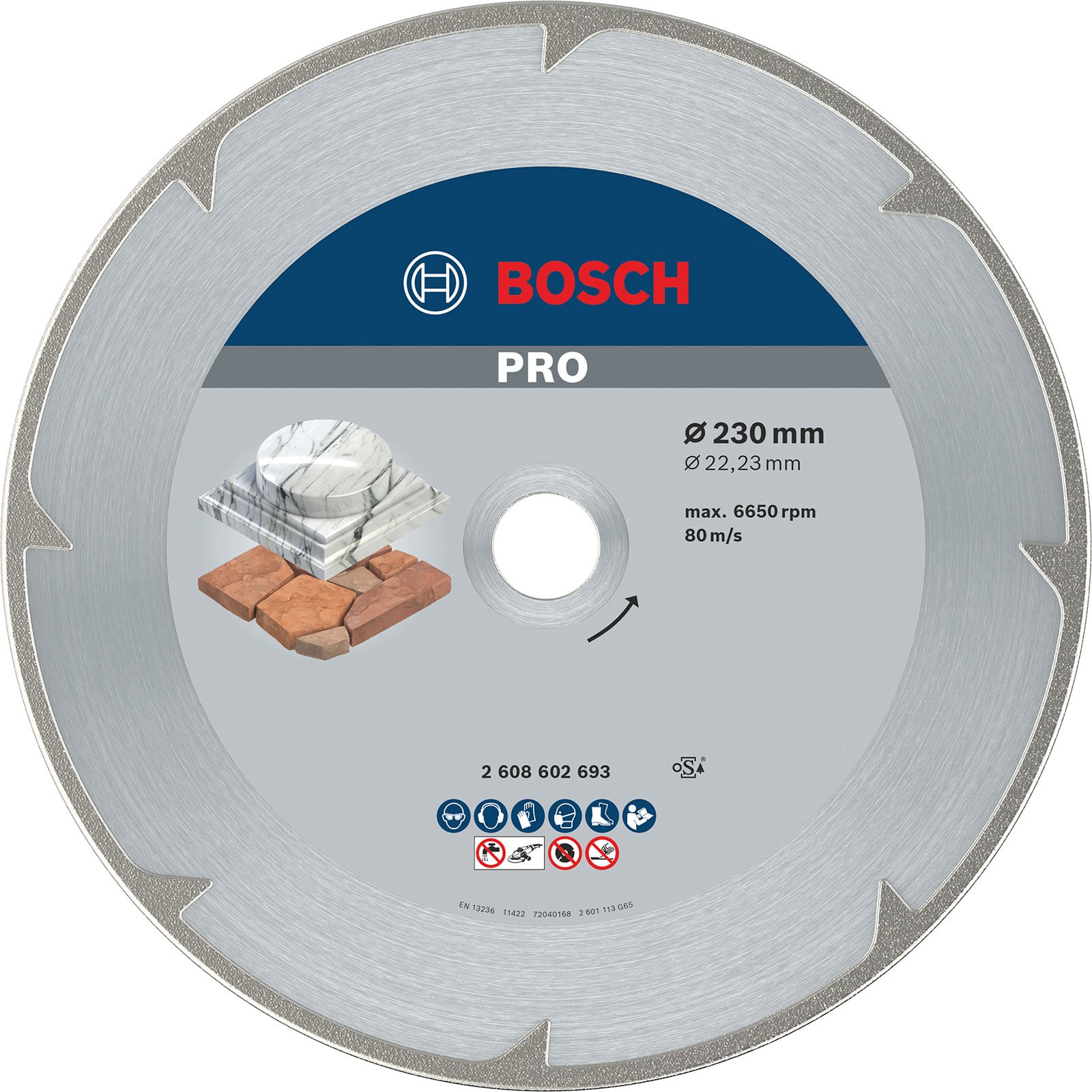 Bosch PRO Marble Diamanttrennscheibe 230 x 22,23 mm - 2608602693