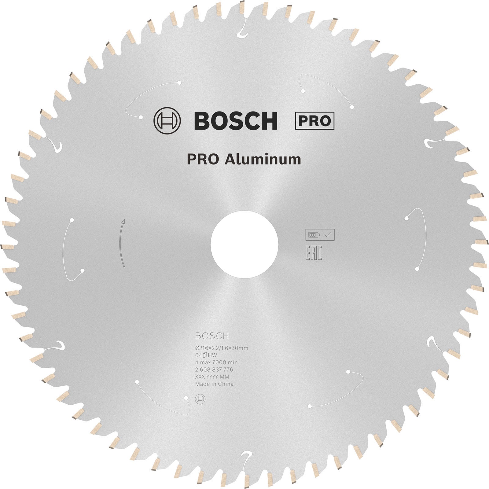 Bosch PRO Aluminium cordless Blatt für Kreissägen 216 x 2,2 x 30 mm - 2608837776