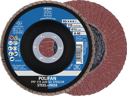 PFERD Fächerscheibe POLIFAN A SG STEELOX Ø 125 mm Körnung A-80 konisch - 67708125