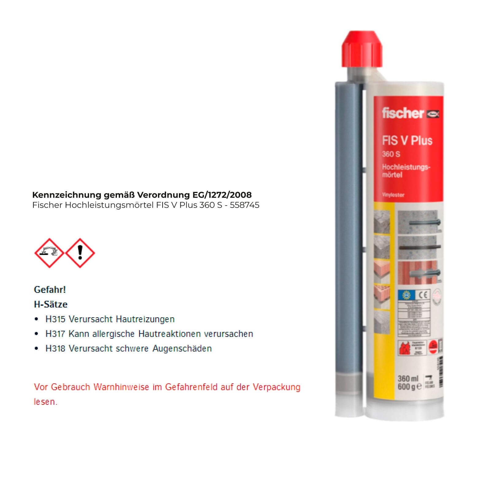 Fischer Hochleistungsmörtel FIS V Plus 360 S - 558745