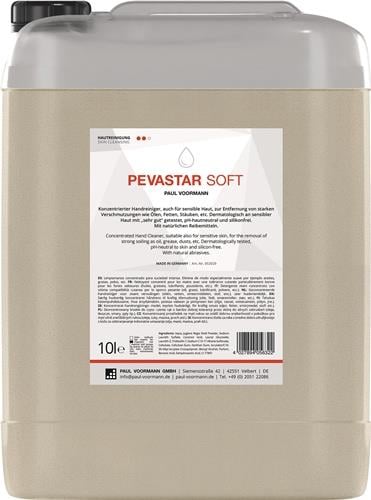 Handreinigung PEVASTAR SOFT 10l silikon- u.lösemittelfrei Kanister PAUL VOORMANN